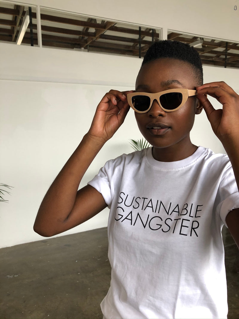White Cotton T-Shirt / Sustainable Gangster